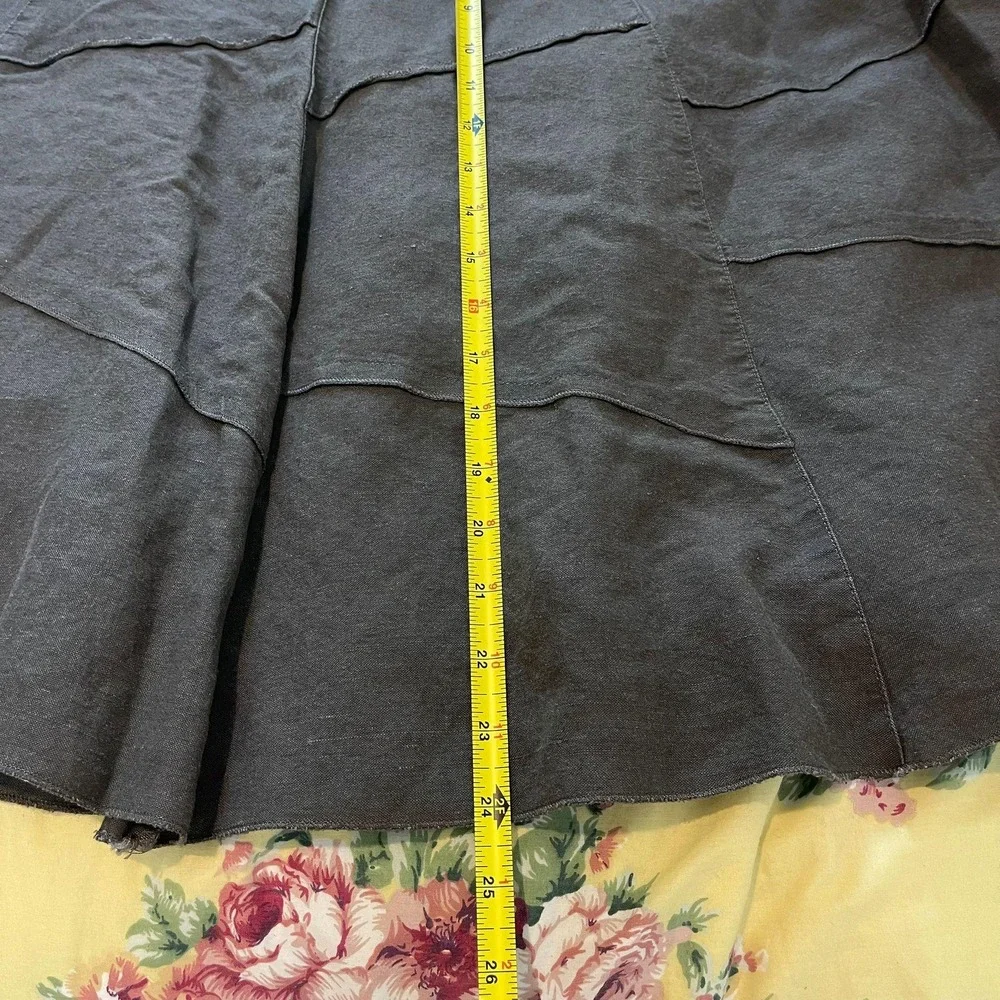 SANDRO Patchwork A-Line Linen Blend‎ Skirt Casual Bohemian Lagenlook 18W